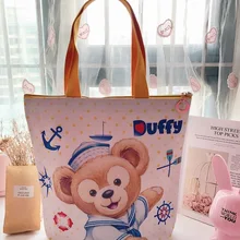 Kitty Dufy pu кожаная сумка для покупок с персонажем из мультфильма внутри ткань Экологическая сумка через плечо крупная сумка
