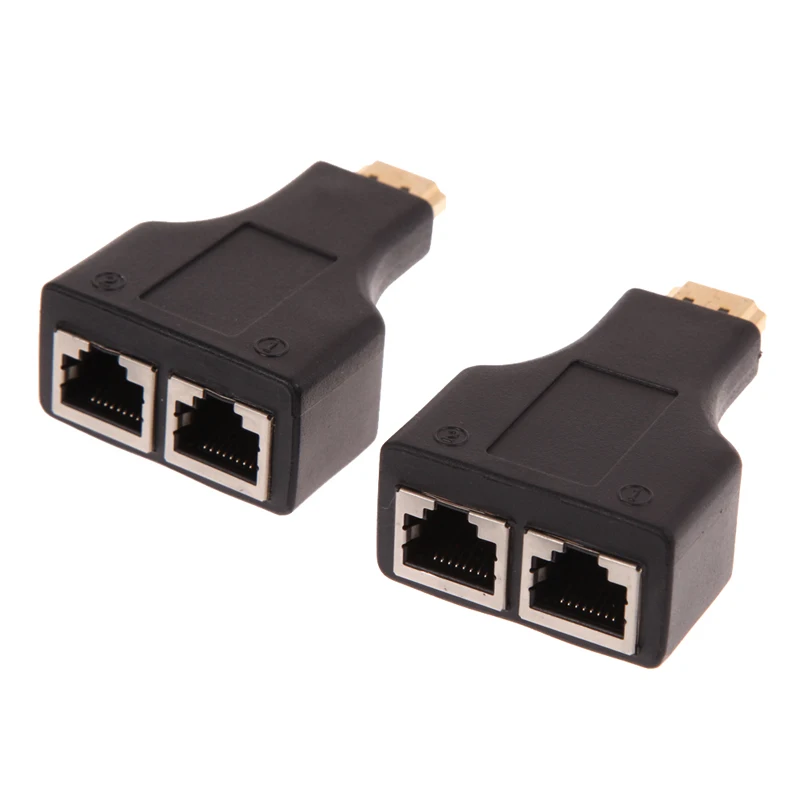 HDMI к двойному порту RJ45 Сетевой удлинитель кабеля от компьютеров Cat 5e/6 1080p |
