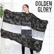 Golden Glory печати парикмахерские накидка XL Размеры волос Обёрточная бумага Парикмахерская Салон стрижка ткань платья Пермь краситель фартук для укладки волос инструмент un812