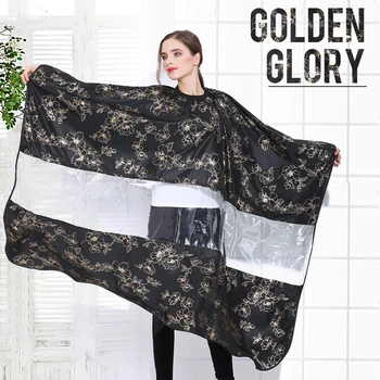 

Golden Glory Printing Hairdressing Cape XL Size Hair Wrap Barber Salon Haircut Cloth Gown Perm Dye Apron Hair Styling Tool UN812