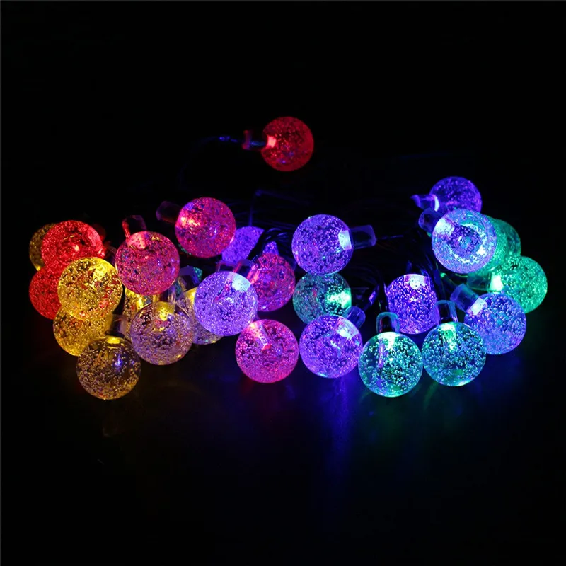 

Waterproof LED solar powered light 4.8M 20 leds 2.4cm ball led string Lights Decoration lamp For Outdoor Xmas Party festival