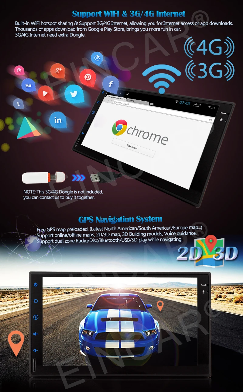 Discount support Steering Wheel Control/Screen Mirror/OBD2/DVR/3G/4G/WIFI Android Double 2 Din Car Stereo Radio with 7 Inch Touch Screen 1