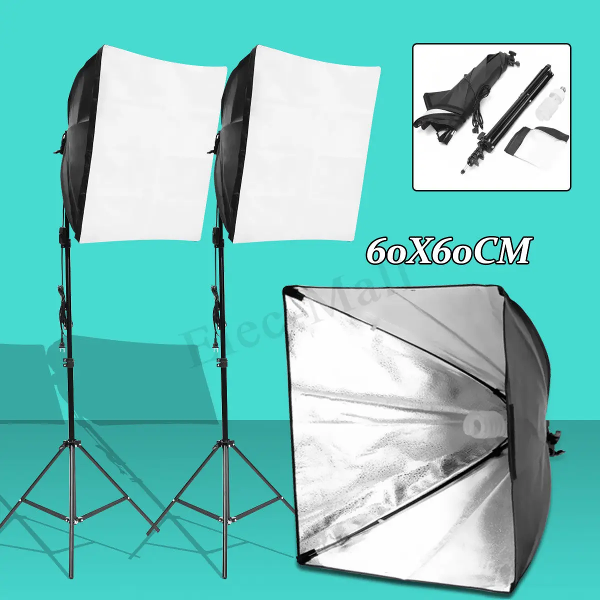 

Universal Photo Studio Video Photography Continuous Lighting Kit Softbox +Light Stand+Bulb