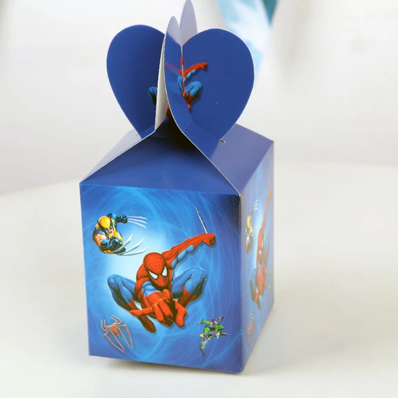 

6pcs/lot Candy Box Cake Box for Kids Hero Spiderman Theme Party Baby Shower Birthday Party Decoration Party Favor Supplies