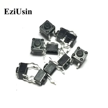 

EziUsin 100pcs 6*6*4.3 Panel PCB Momentary Tactile Tact Push Button Micro Switch 4 Pin DIP Light Touch 6x6x4.3 mm Keys Keyboard