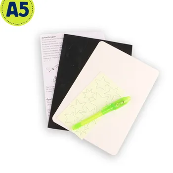 

Hehepopo Kid Paint Set Russian Words A5 Drawing Board Set 1 Luminous Pen Draw with Light Glow In Dark Funny Magic Drawing Toy