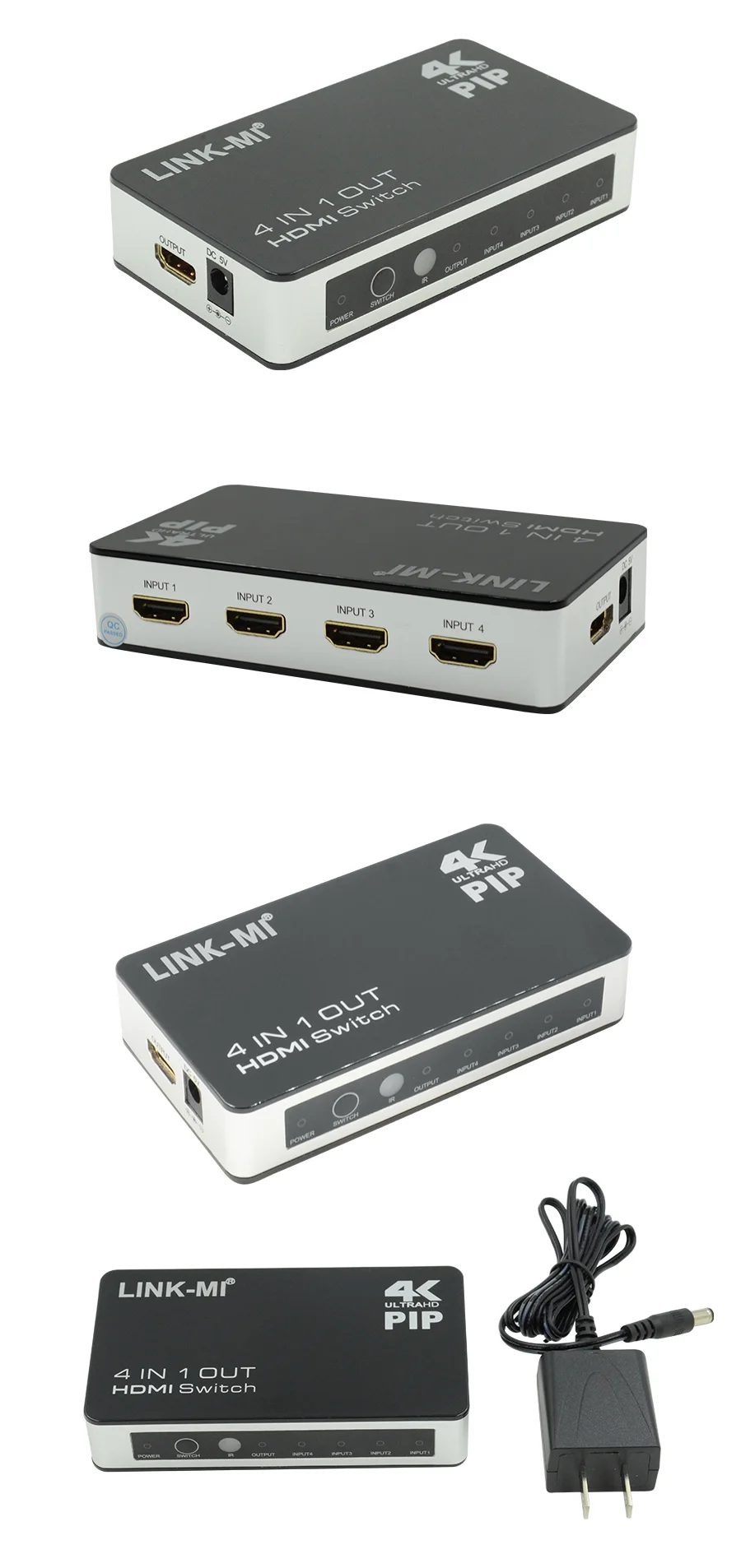LINK-MI H41P HDMI Switch 4x1 4Kx2K@30Hz 3D (2)