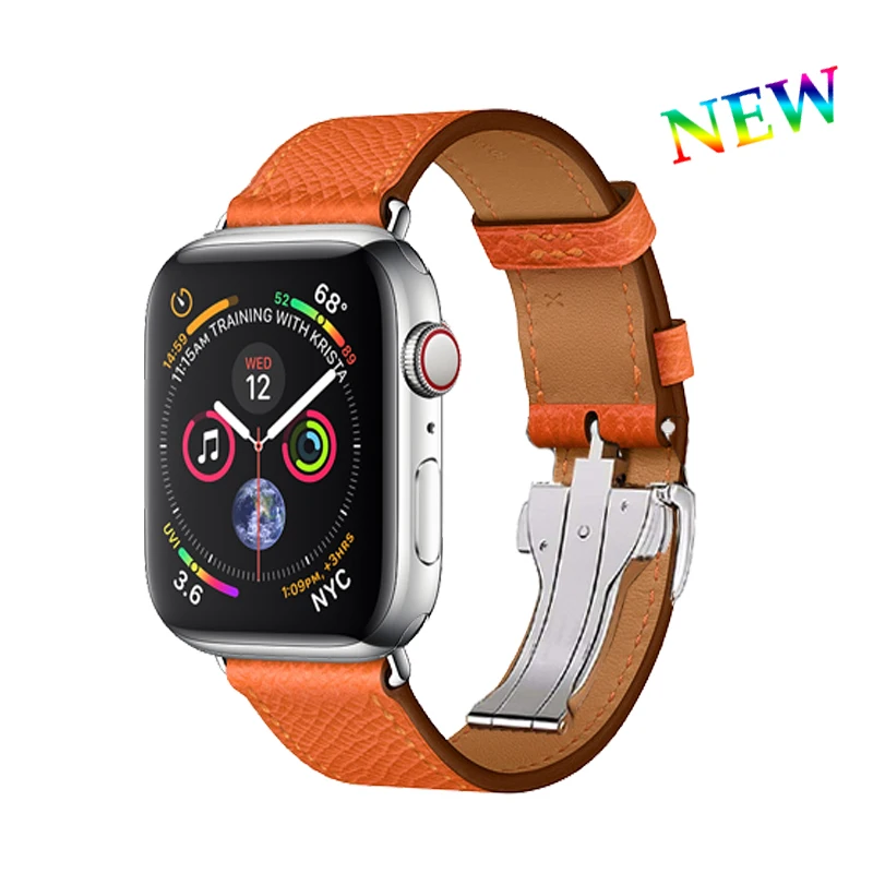 Кожаный ремешок для apple watch 44 мм 38 часов браслет с пряжкой серия iwatch 6 3 5 4 SE 40 42