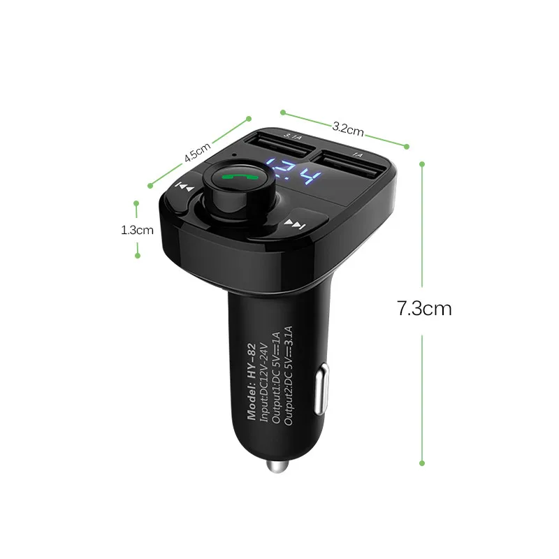 Fm-передатчик Aux модулятор Bluetooth Handsfree автомобильный комплект автомобильный аудио mp3-плеер с 3.1A Быстрая зарядка двойной USB Автомобильное зарядное устройство