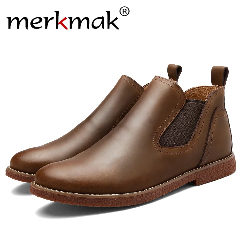 

Mermak Men rubber rain boots fashion chelsea botas hombre casual slip-on waterproof ankle boots moccasins zapatos masculino
