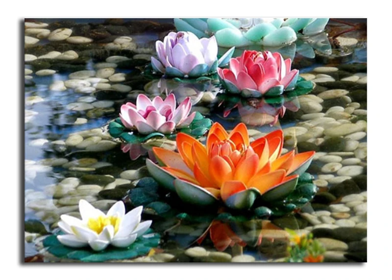 Diamond Embroidery Flowers Full Square Drill Diamond Mosaic Lotus DIY 5D Diamond Painting Rhinestones For Home Decor Gift