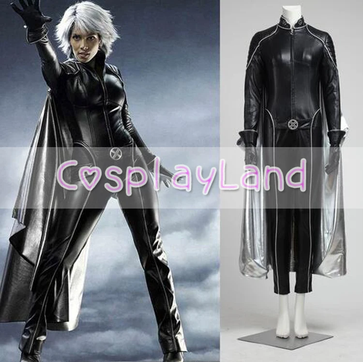 

X-Men Cosplay Costume Days of Future Past Storm Ororo Munroe Movie Cos Black Leather Adult Halloween Party Jumpsuit for Women