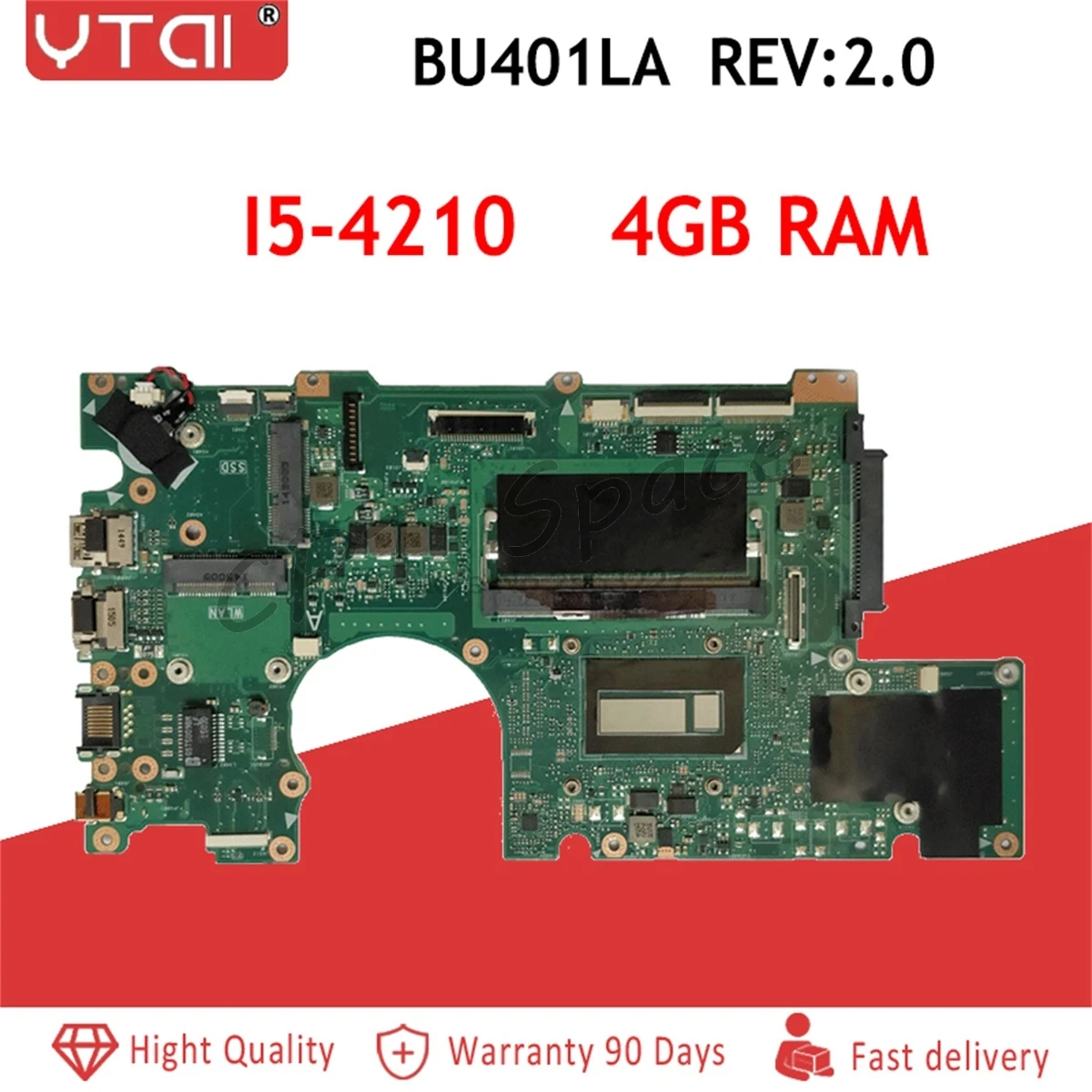 

BU401LA Motherboard CPU I5-4210 4GB RAM Motherboard For ASUS BU401L BU401LA Notebook notebook motherboard mainboard