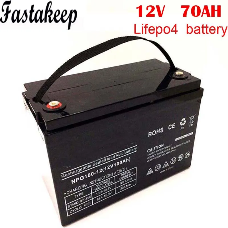 

deep cycle power lithium 12v 70ah lifepo4 battery pack for RV/solar system