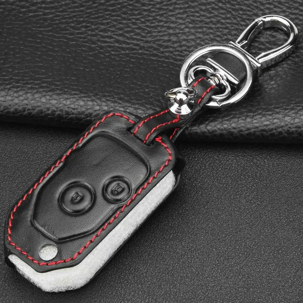Jingyuqin дистанционный 2/3 кнопки кожаный чехол для ключей автомобиля для Honda Accord fit Odyssey, Civic Складной Корпус выкидного ключа - Название цвета: 2 buttons