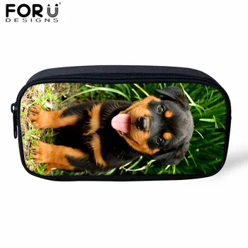 

FORUDESIGNS Makeup Bag Rottweiler Prints Pencils Bag for Boys Girls Zipper Pencil Case Stationery Kids School Office Pen Pouch