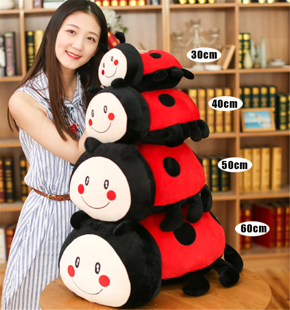 Giant Stuffed Lovely Plush Soft Red Ladybird Toy1
