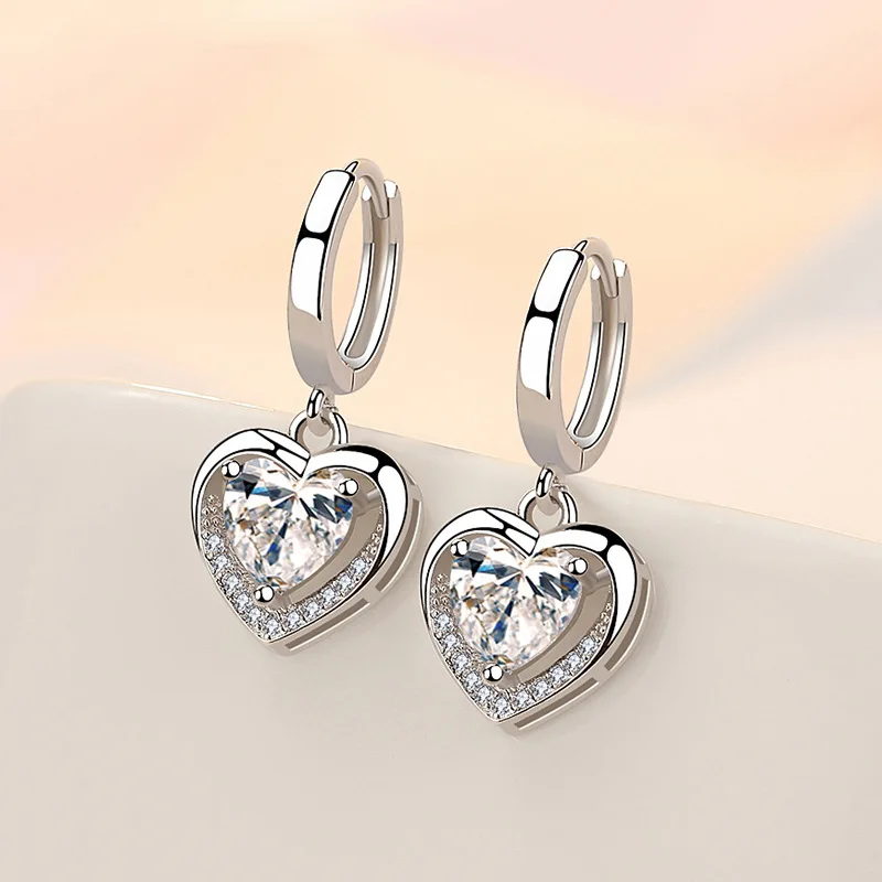 Женские посеребренные серьги Love Heart свадебные украшения для женщин модные с
