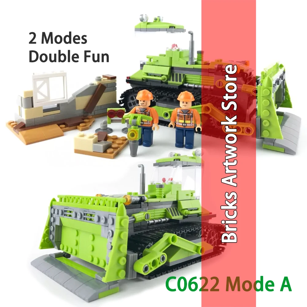 

451 PCS WOMA C0622 City Builder 2 Modes in 1 Set Crawler dozer Paver Compatible Model building blocks Toy for kids Gifts