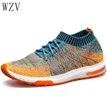 Модная дышащая мужская повседневная обувь; обувь из сетчатого материала; Новинка года; Летние Удобные Модные прогулочные мужские кроссовки без застежки; размеры 39-46; H262
