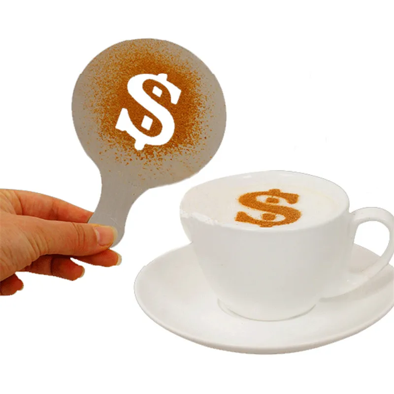 

16 Pcs Plastic Coffee Template Stencils Cappuccino Chocolate Latte Art Mold Tools