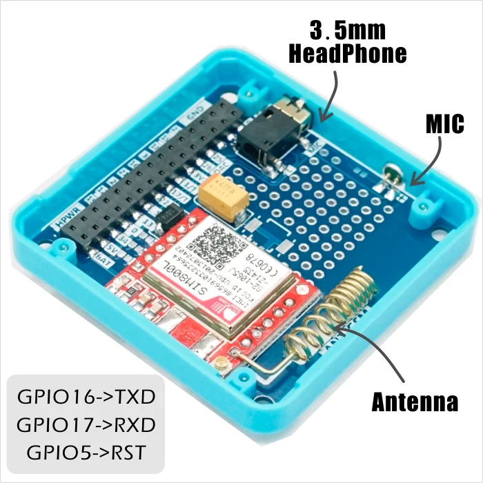 M5Stack Официальный GSM модуль SIM800L стекируемые IoT макетная плата для Arduino ESP32 с микрофоном и 3,5 мм разъем для наушников