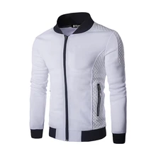 Mode der Neuen männer Jacke Gitter Baumwolle Hit Farbe Pullover Mantel Freizeit Reißverschluss Kragen Jersey Mantel Herren Baseball Jacke B3165