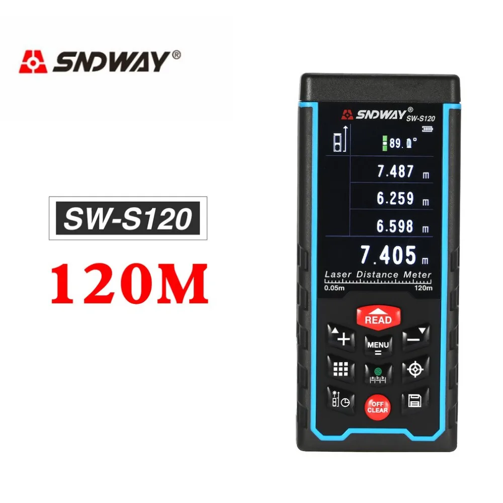 

SNDWAY SW-S80/120 80/120M Handheld Laser Distance Meter Range Finder Trena Laser Tape Measure Distance Tool Rangefinder