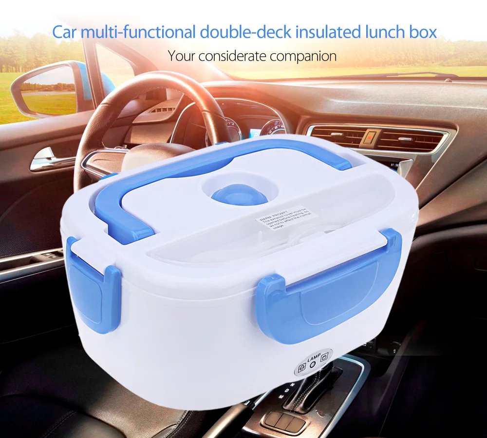 12V Car Heated Lunch Box Multi functional Double deck Insulated