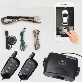 車の警報携帯ダウンロードスマート app 中央ロックリモートスタートと警報キットキーレスエントリーシステムスタートストップボタン MP900