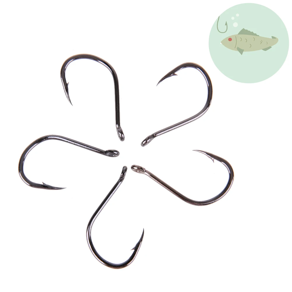 200-600pcs/lots Size #3-#12 Fishing Hook Jig Hooks with Hole Fly Fishing Tackle Box Carbon Steel Fishhooks Fishing lure Tackles