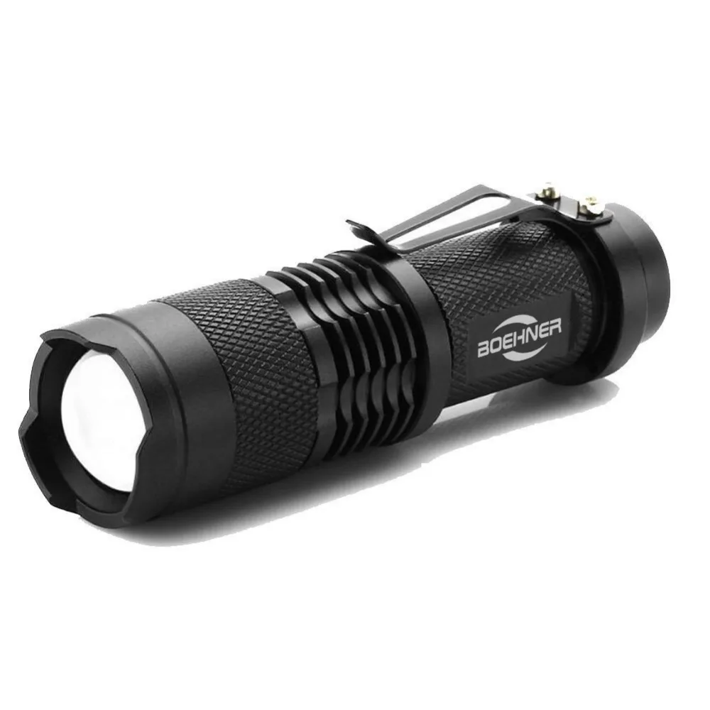 

BOEHNER 7w 300lm Flashlight Portable Mini ZOOM torch flashlight Use AA 14500 Battery Waterproof in life Lighting lantern