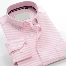 518085 new arrival Striped Oxford Mens cotton high quality Mens formal shirts long sleeve super large obese plus size XXL-10XL