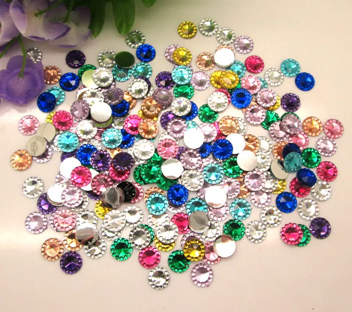 

500Pcs Mixed Round Bling Resin Decoration Crafts Flatback Cabochon Scrapbooking Embellishments Beads Diy Accessories