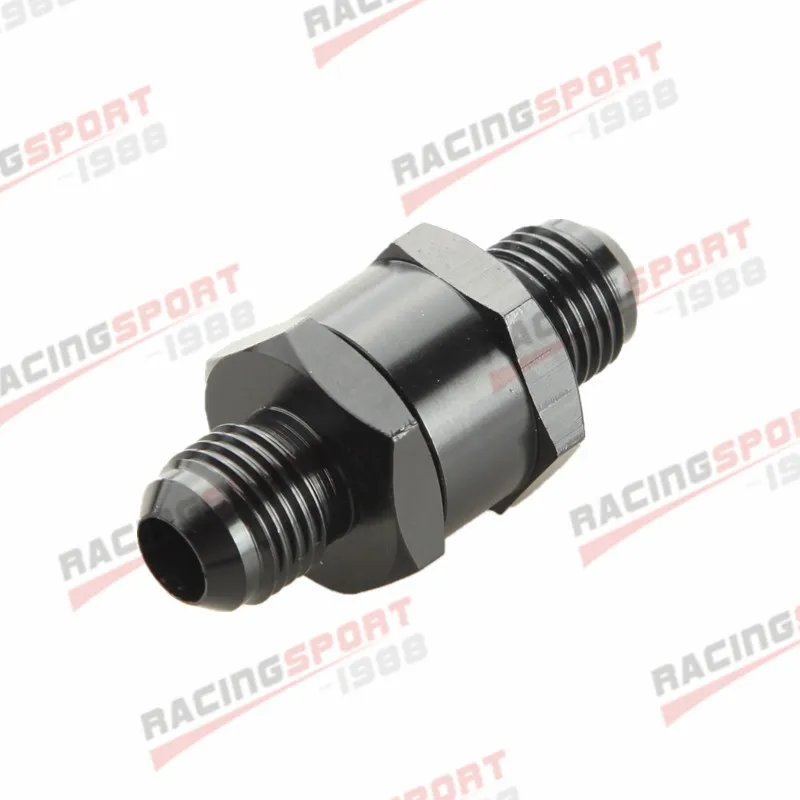 Fuel Check Valve 6AN AN6 AN-6 Fuel Non Return One Way Check Valve Petrol Diesel Aluminium Black