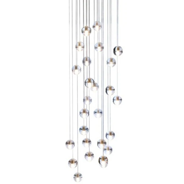 14 14.26 Rectangle Chandelier Suspension Light Meteor Shower Bubble Glass Ball Lamp Lighting Fixture Dining Room Staircase