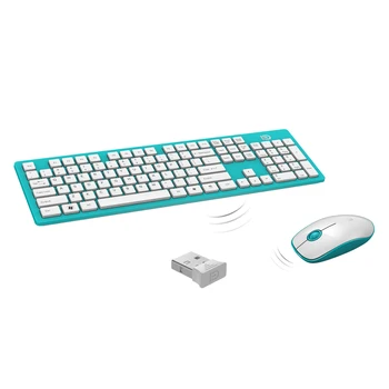 

FD Full-Size 2.4Ghz Wireless Keyboard Mouse Combo Ultra Slim Compact Portable Keyboard Mice Set for PC Desktop Laptop Home and