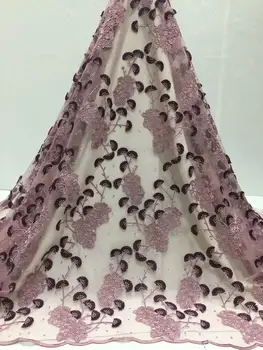 

Skin pink lace fabric 2019 high quality lace nigerian lace fabric for women dress african tulle lace with stone 5yards per piece