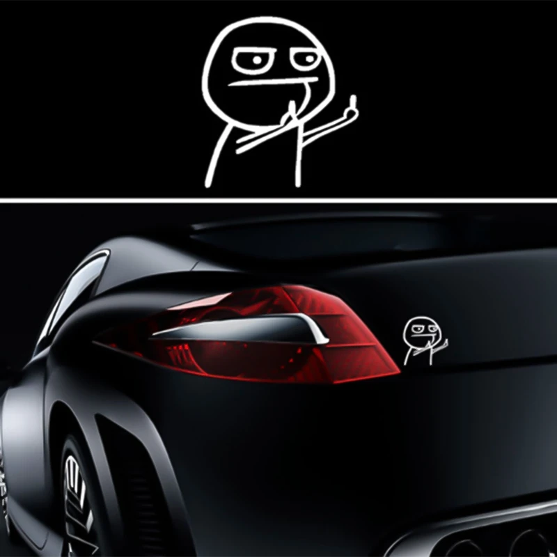 

Funny Cartoon Middle Finger Car Auto Sticker Laptop Motorcycle Decal Decor