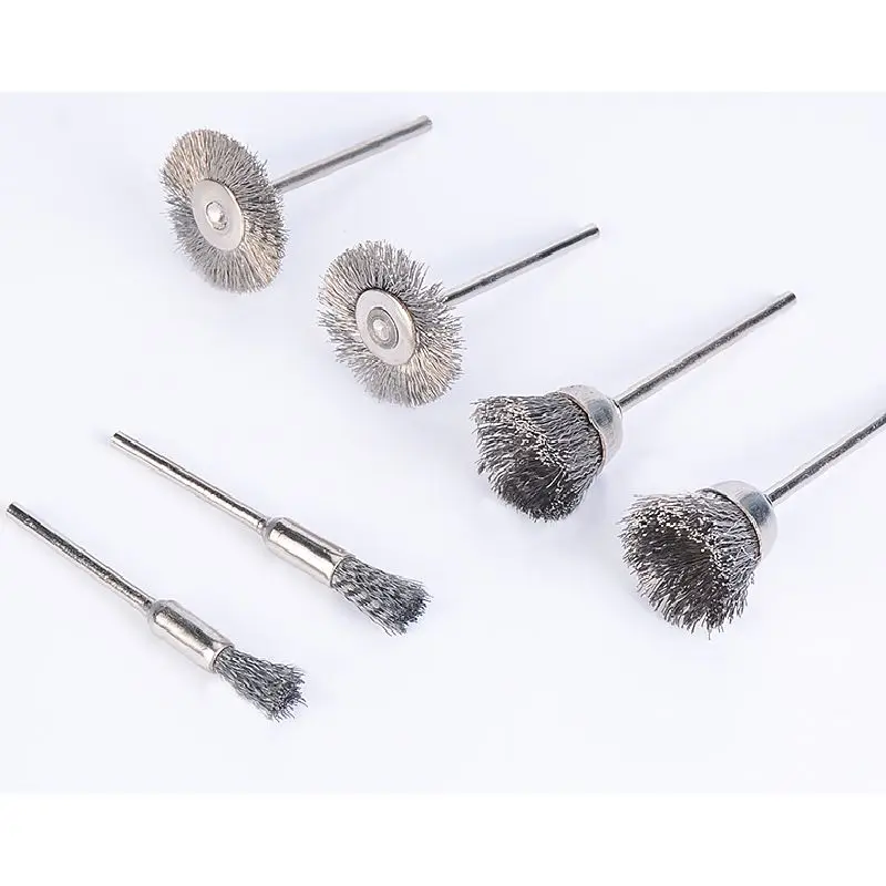 Steel Wire Brush Wheel Steel Grinding Head Derusting Cleaning Rotary Burrs Heads Woodworking