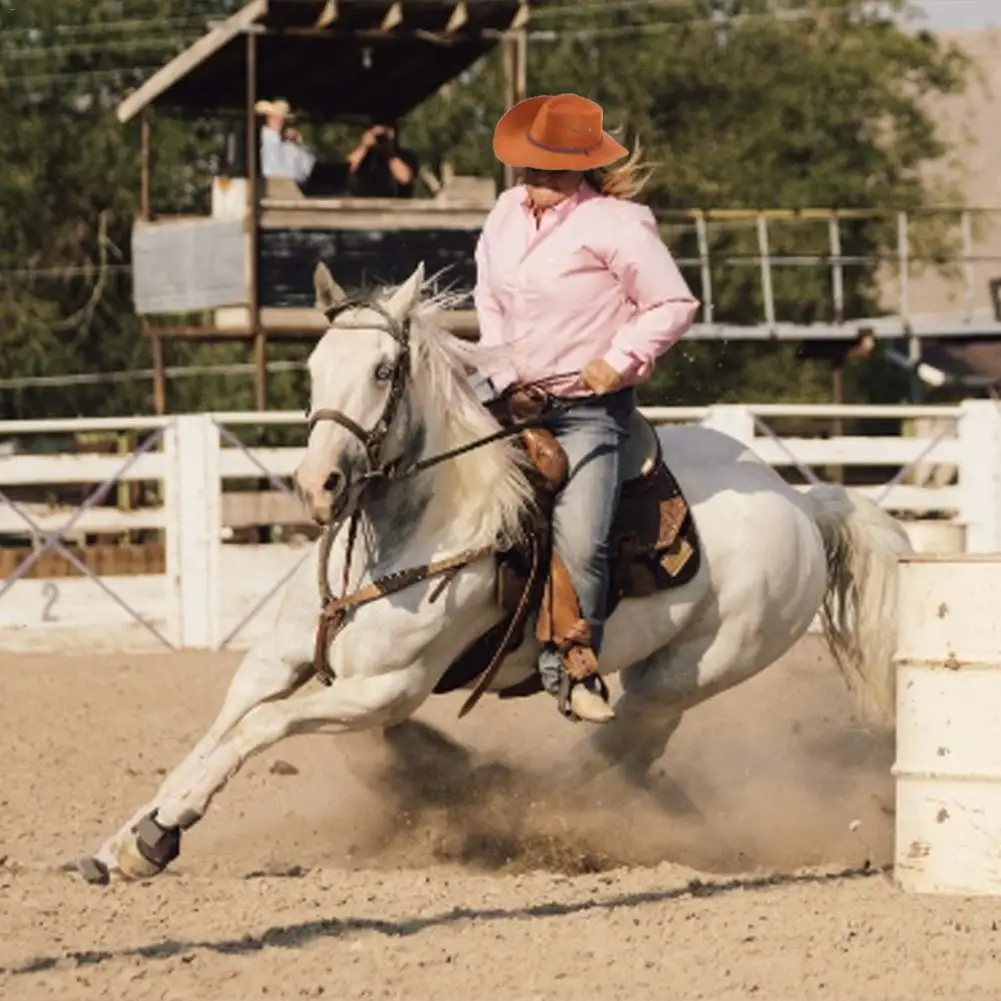 Western Cowboy Hat Leather Printed Faux Suede Three Ropes Along The Visor Men And Women Outdoor Hats Can Be Worn Ln All Seasons