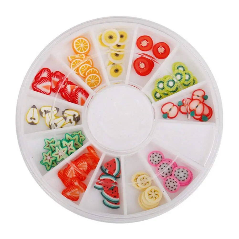 

Manicure Nail Sticker 6 Pack Nail Art Decorations Wheel- Fruit,Love,Flower,3D Rhinestones Also Can Be Worn on Face and Body