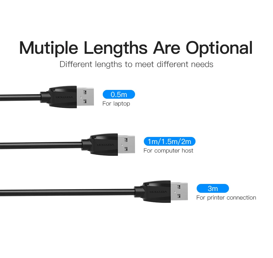Vention USB2.0 3,0 кабель-удлинитель для мужчин и женщин кабель-удлинитель быстрая скорость USB3.0 кабель удлиненный для ноутбука ПК USB удлинитель 5 м