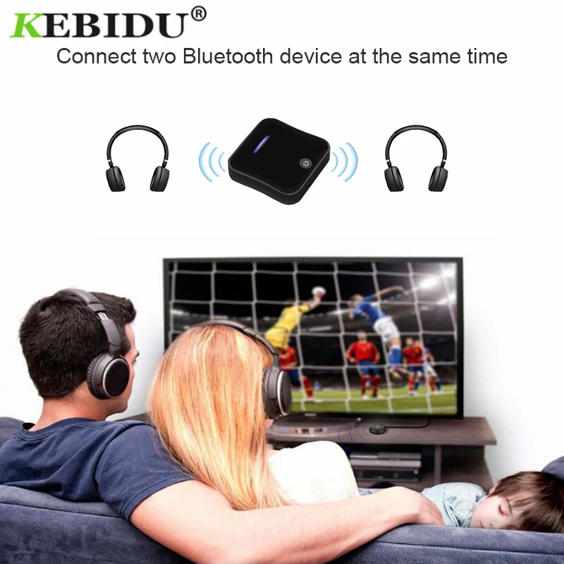 

kebidu Hot Bluetooth 5.0 Transmitter Receiver Wireless aptX HD Optical Toslink Audio 3.5mm Aux/RCA&amp Adapter for TV/Headphone