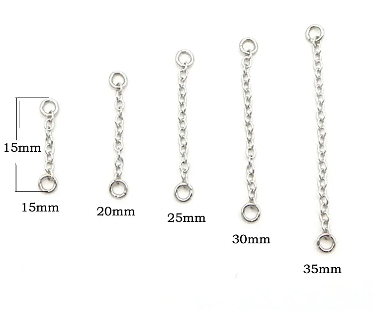 

5pcs/lot 15/20/25/30/50mm 925 Sterling Silver Chain Connector Hook Clasp Extender Chain Link Fit DIY Necklace Bracelet Jewelry