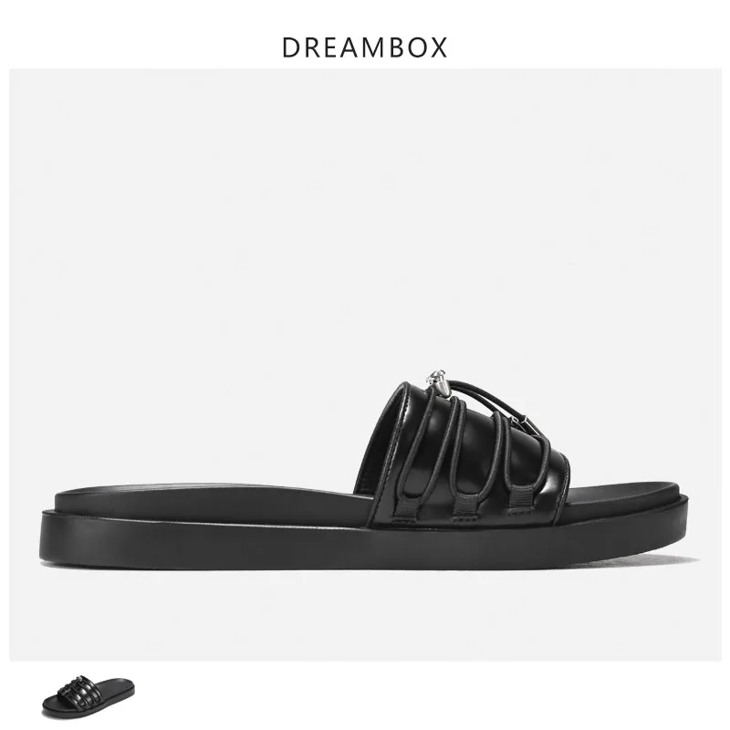 

Dreambox Thick Bottom Fashion Slippers Men's Leather Trend Outdoor Sandals Summer New Style