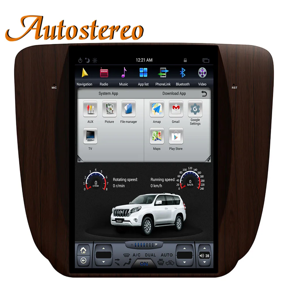 Best Android 7 Tesla style Car GPS Navigation For GMC Yukon 2007-2011/Wooden headunit multimedia radio tape recorder IPS no DVD auto 3
