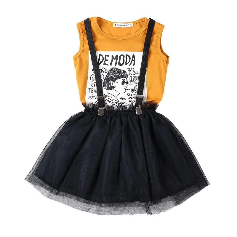 

Girls Clothes summer dress For Girls Birthday casual wear Kids Sport Suits children clothes girl straps two-piec