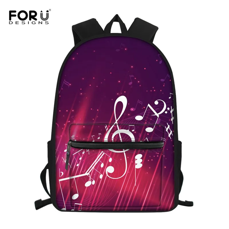 FORUDESIGNS Music Note Girls Backpack,Elementary Children School Bag Book Bag with Pocket Backpack for Kids Women Satchel Mochil - Цвет: Z3060Z58