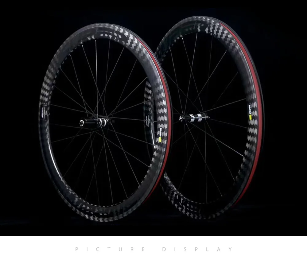 12K Twill Wheel Carbono Road Bike Wheels 25mm Width 50mm Depth Tubular Clincher Carbon Bicycle Wheels